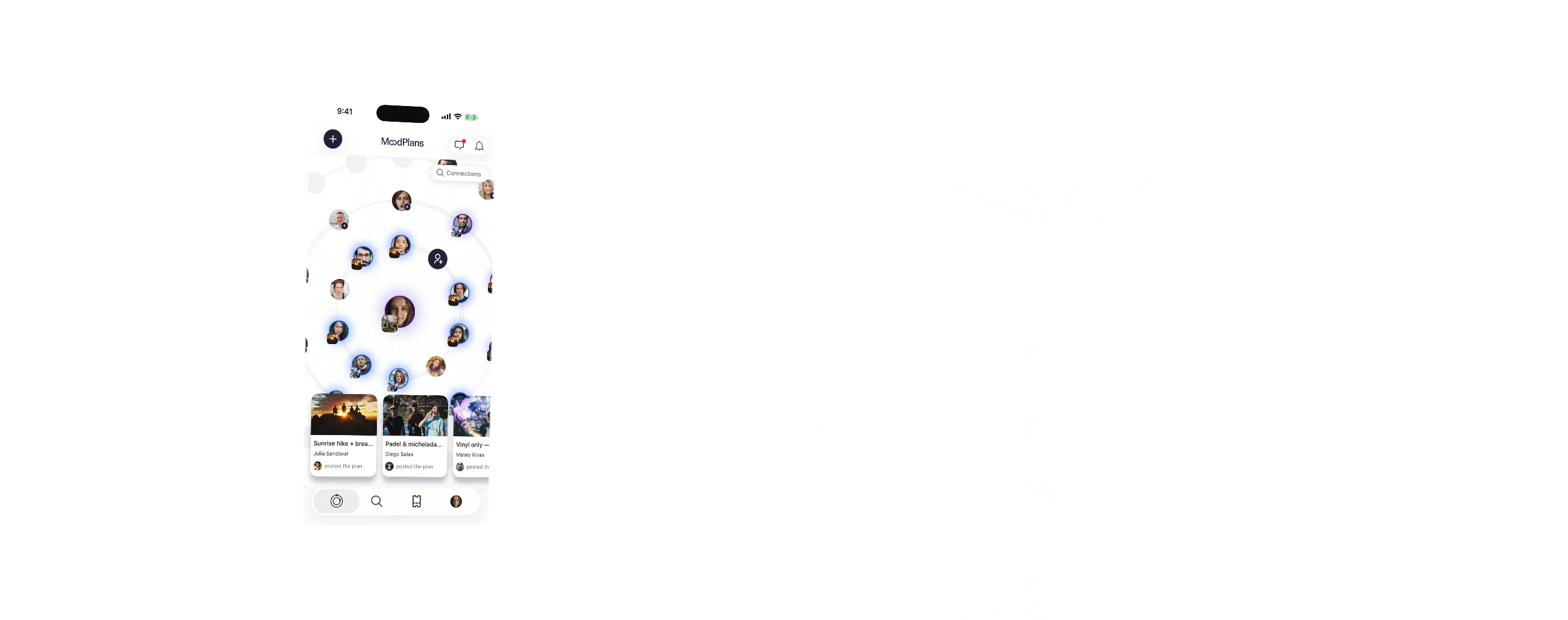 MoodPlans: los planes de la noche en el teléfono de quien llega, en la puerta de un foro.
